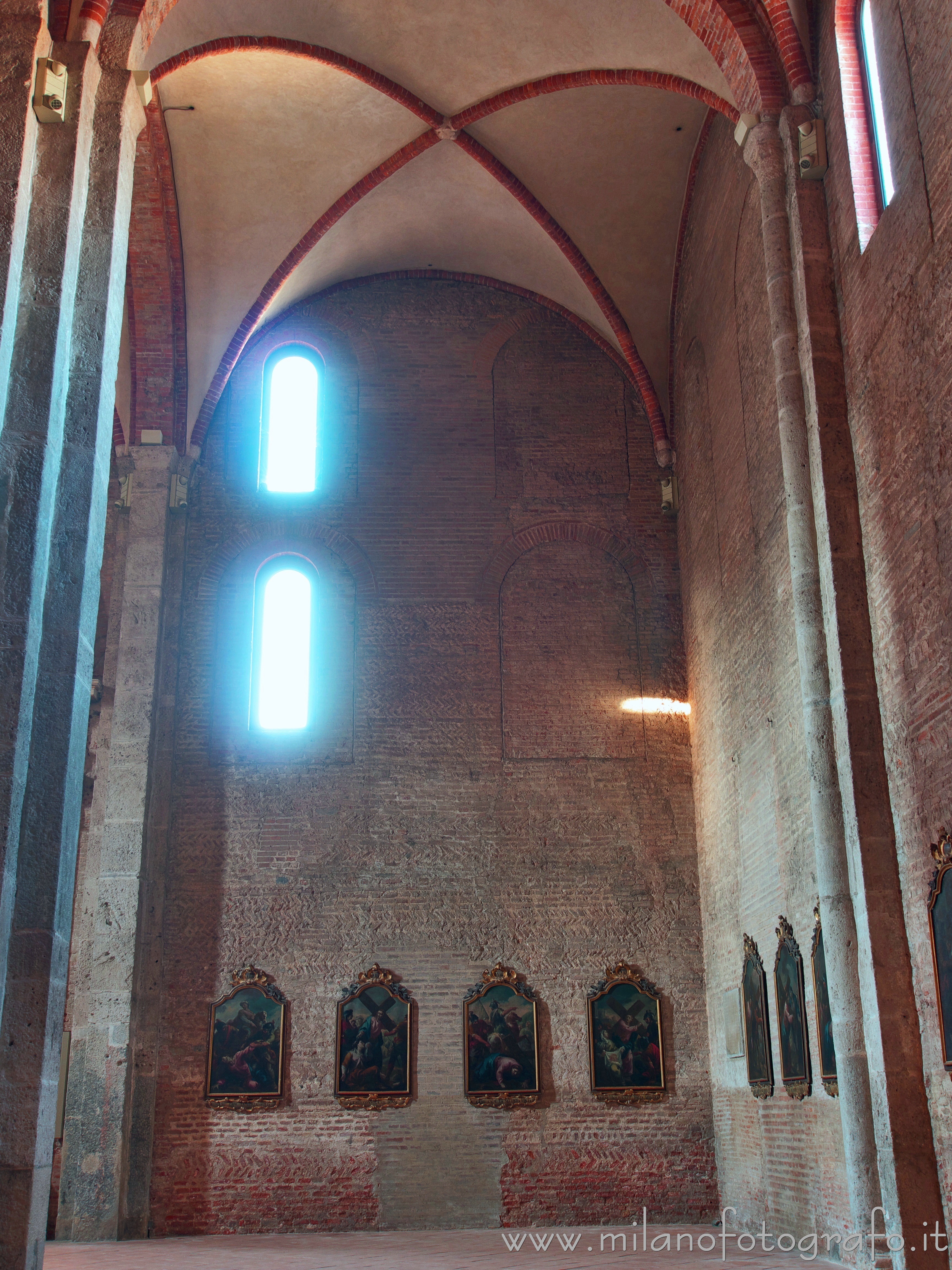 Milan (Italy) - Right aisle of the left arm of the transept of the Basilica of San Simpliciano